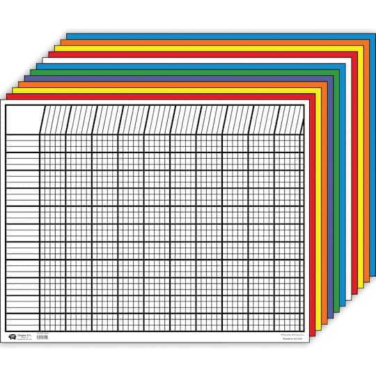 Creative Shapes Etc.&#x2122; 28&#x22; x 22&#x22; Large Horizontal Incentive Chart Set, Assorted Color, Pack of 12